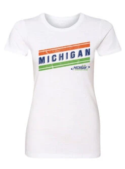 Ladies Michigan Striped T-Shirt