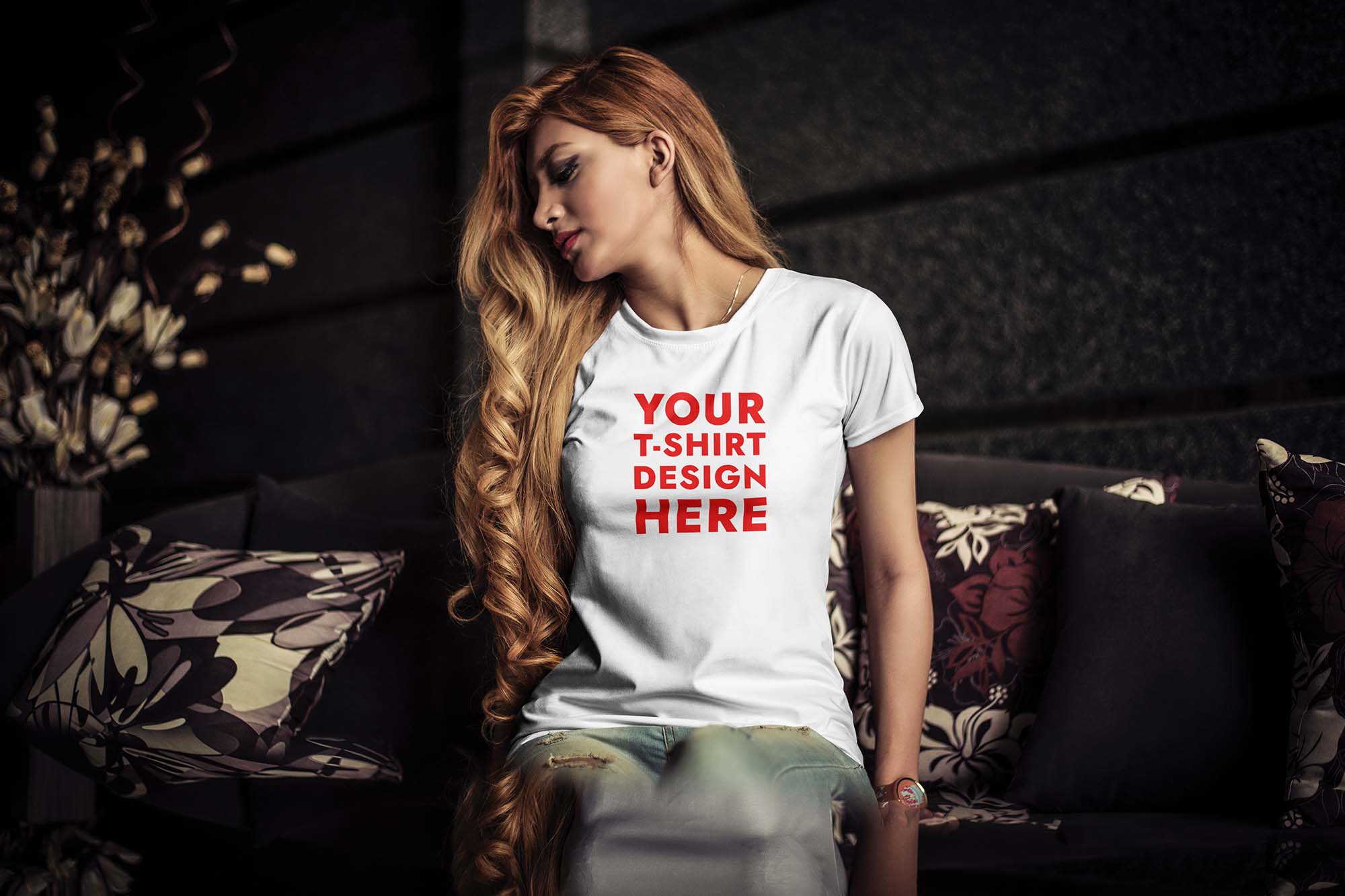 Clothing Promotion Store -Clothing Promotion Store Young Woman T Shirt Mockup 1